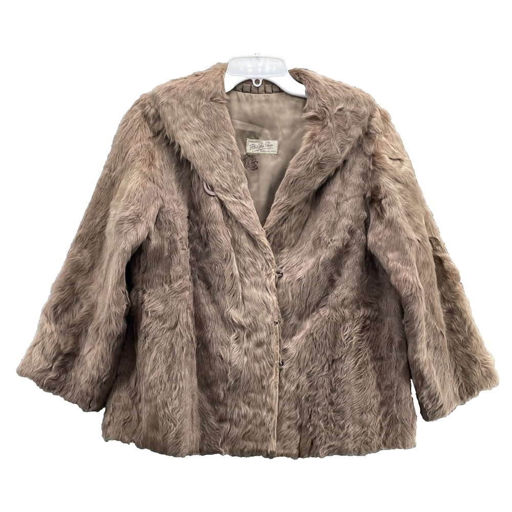 VTG Petes Sheep Fur Coat Women's Large Mob Chic‎ Glamorous Winter Cocktail Retro